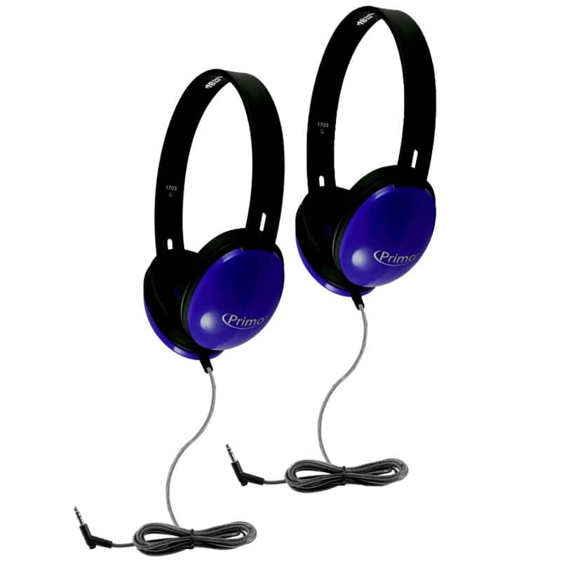 HamiltonBuhl - Primo Stereo Headphones, Blue, Pack of 2
