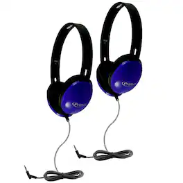 HamiltonBuhl - Primo Stereo Headphones, Blue, Pack of 2