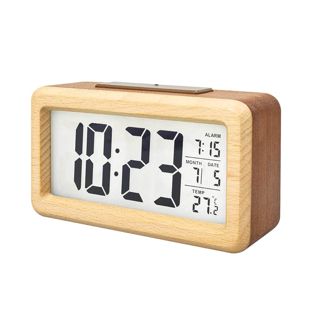Dazzed Corner - Digital Alarm Clocks Beside Battery Operated Alarm Clocks for Bedrooms - Wood