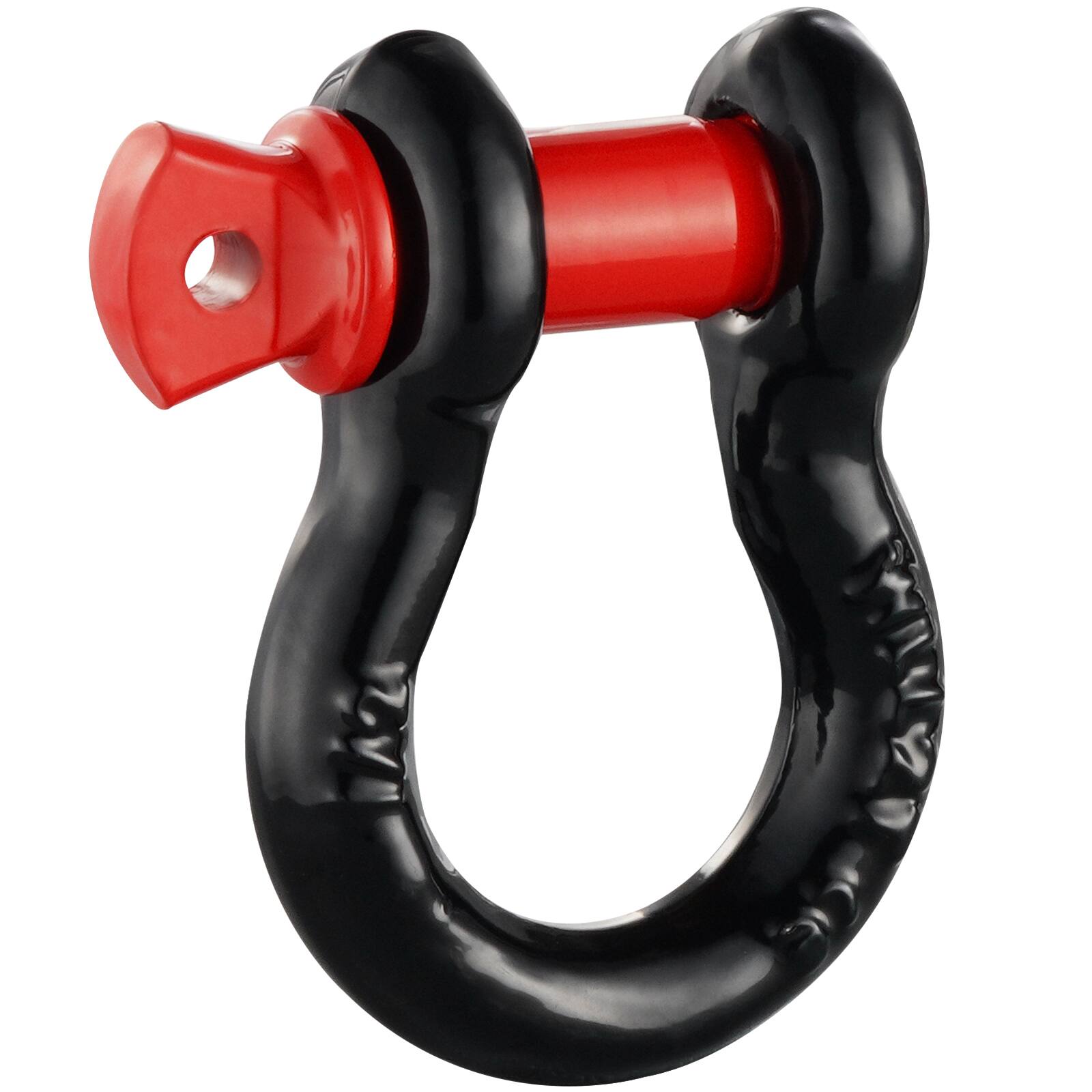Alt View 5. VEVOR - 1/2" D-Ring Shackle, 4 Pack Alloy Steel Shackles 17637 lbs (8 Ton) Break Strength with 5/8" Screw Pin - Black,red.