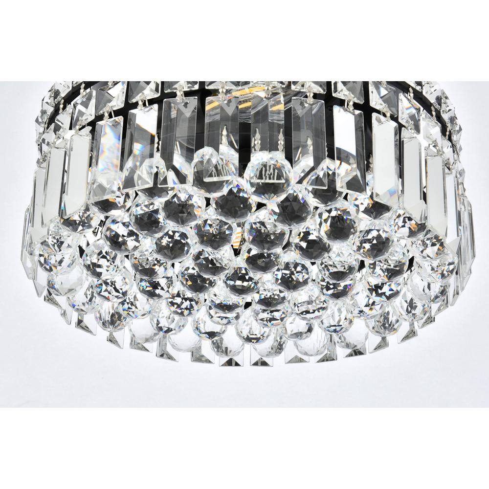 Alt View 3. Elegant Lighting - Maxime 12 inch black flush mount - Black And Clear.