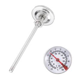 Unique Bargains - Bimetal Thermometer 5in Stem & 1.5in Dial, -10-110°C, Shatterproof Plastic Lens, Industrial Grade - Without sheath