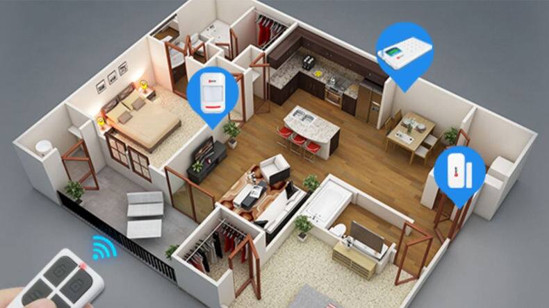 Alt View 2. Cluzine - 4G Home Alarm System, Keypad Panel, PIR Sensors,Doorbell Mode for Home Security.