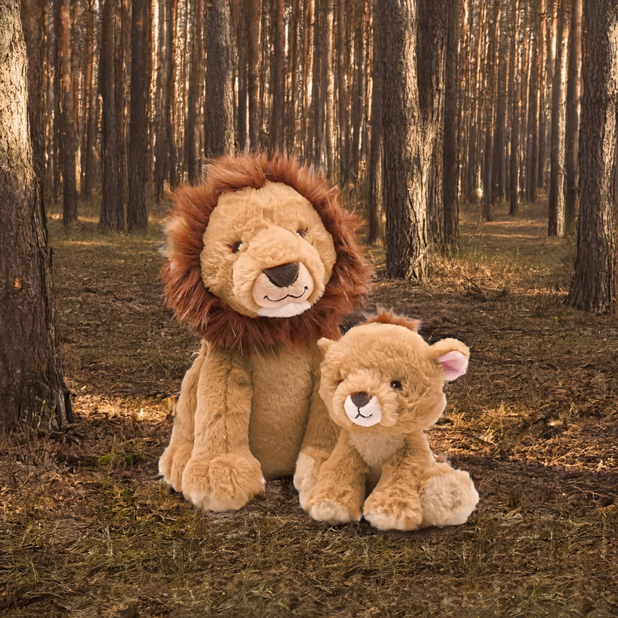 Alt View 2. TriAction Toys - Snooze Monsters Interactive Bedtime Plush Set | Lion With Baby - Brown.