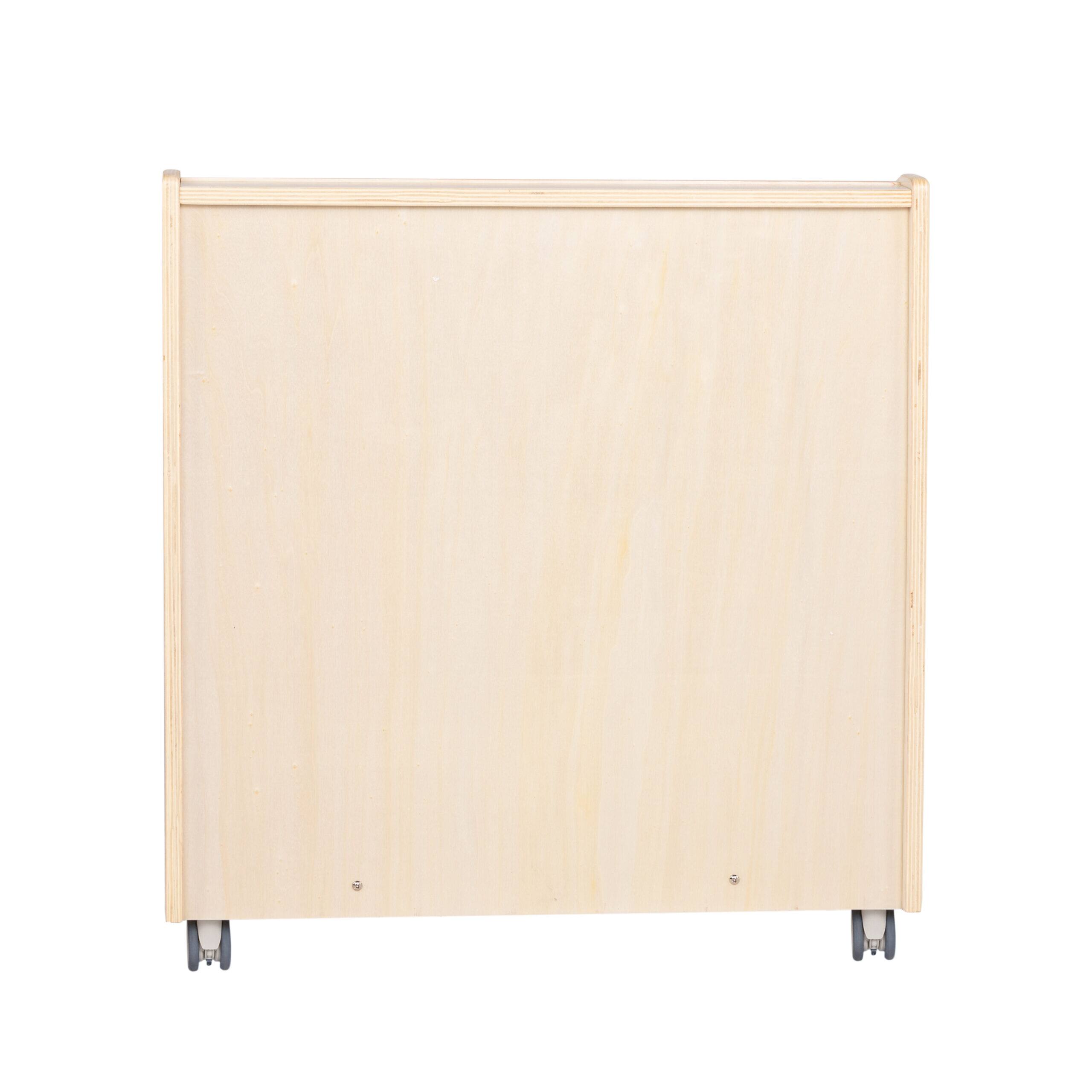 Alt View 1. Children's Factory - Mobile 4-Shelf Book Display with Storage - Assembled - Birch.