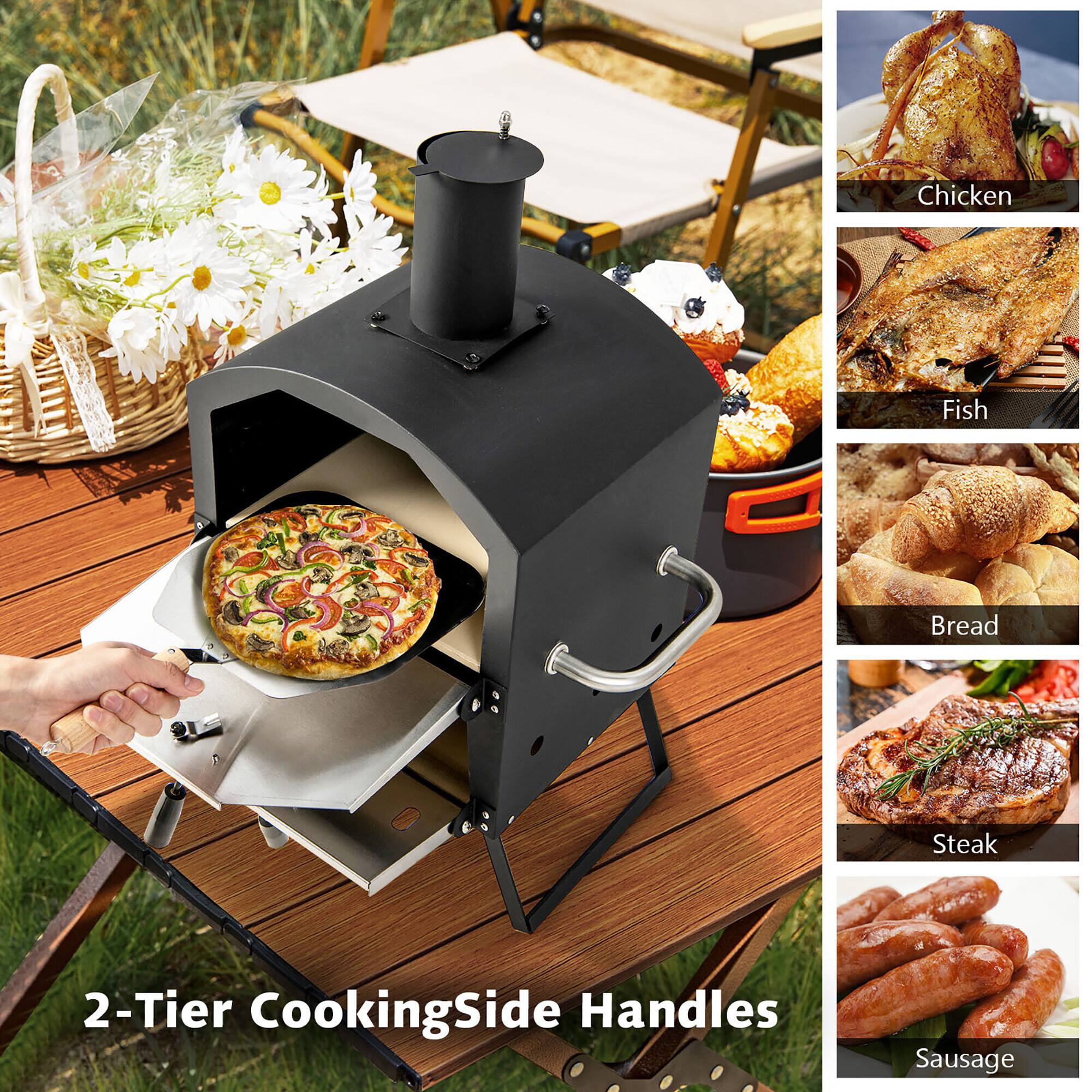 2-Tier Cooking Side Handles

- Chicken
- Fish
- Bread
- Steak
- Sausage