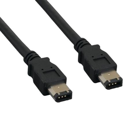 Front. Sanoxy - 15ft IEEE 1394a FireWire 400 6-pin to 6-pin, Black - Black.