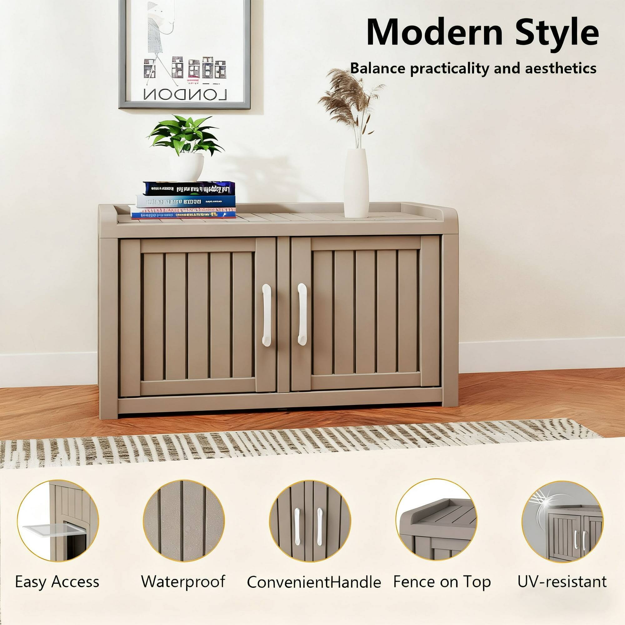 Modern Style  
Balance practicality and aesthetics  

Easy Access  
Waterproof  
Convenient Handle  
Fence on Top  
UV-resistant