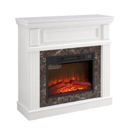 Boyel Living - 41.34-in Electric Fireplace Mantel with 23-in Insert Remote Control and Adjustable Flame Model BL-WD-00045 - White