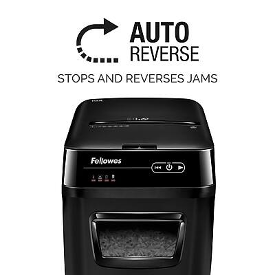 AUTO REVERSE  
STOPS AND REVERSES JAMS  

Fellowes H4