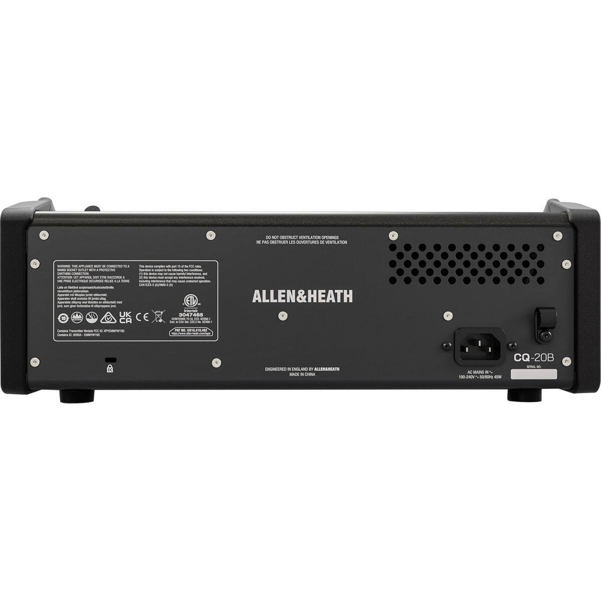 - N CLA MINTEANS  
- FHS IESTILES ats AMERILES  
- VENTLATON  
- CO 1  
- I  
- 3D UK CA CE  
- ETL  
- 0047 5  
- F  
- ALLEN&HEATH  
- WIE ENRECRED  
- ONA AND I MLIRGMATE MAE  
- I CQ-20B  
- 100-2NDV %