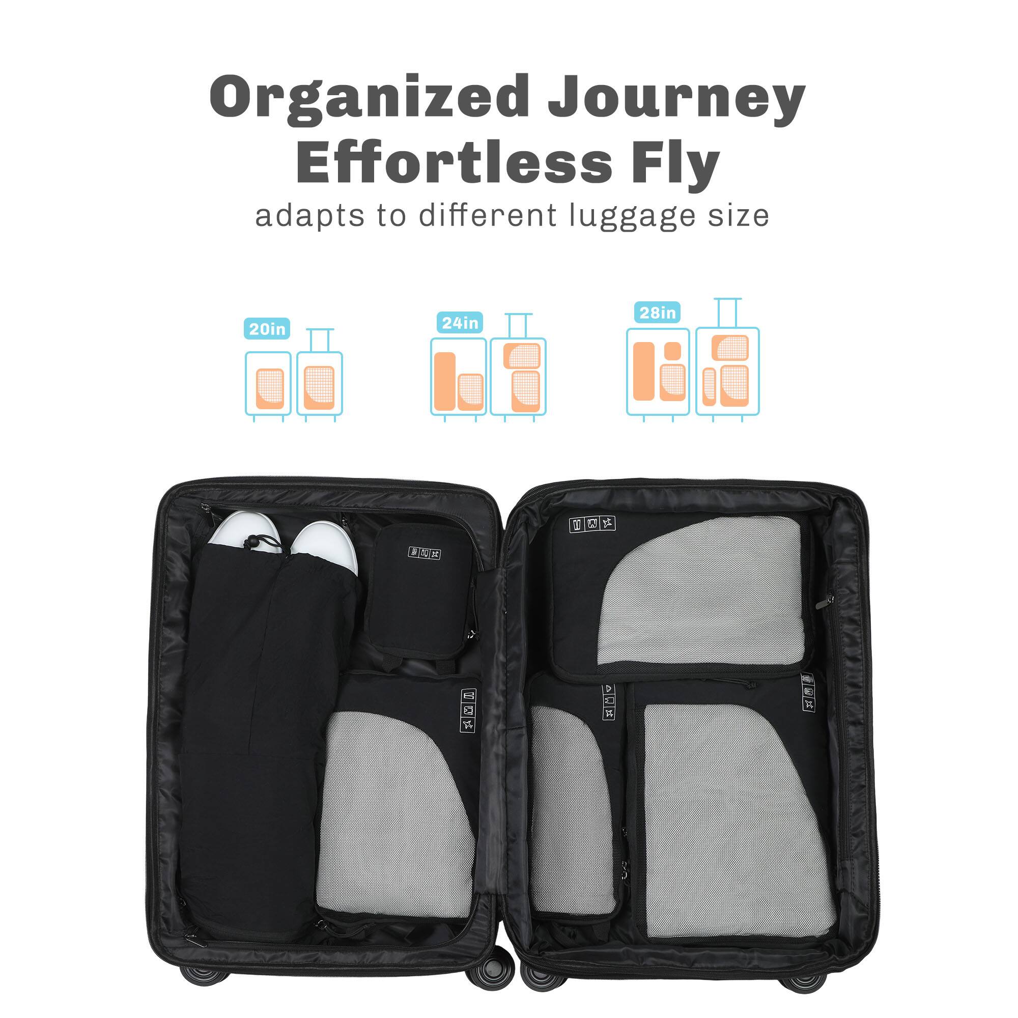 Hynes Eagle Compression Packing Cubes 6 Piece Set Black - Best Buy
