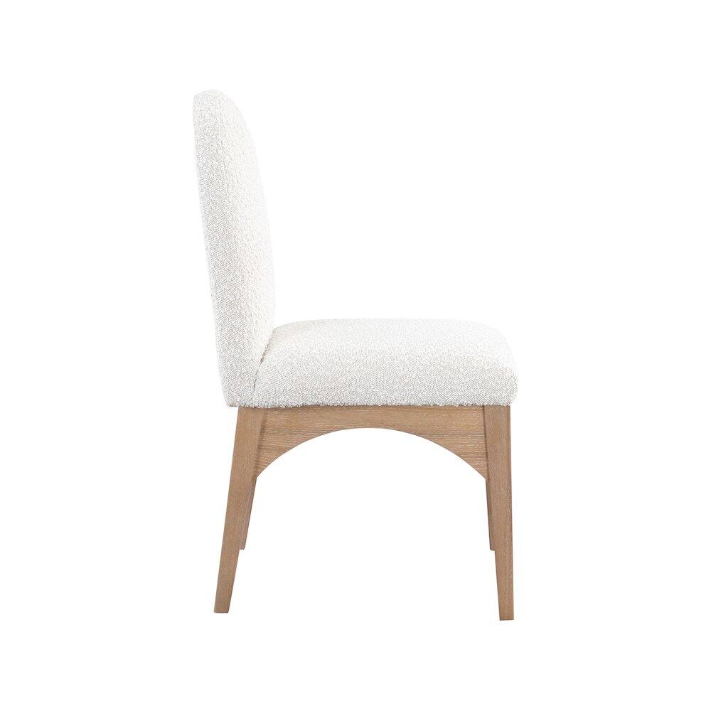 Alt View 3. Meridian Furniture - Waldorf Cream Boucle Fabric Dining Chair - Beige.
