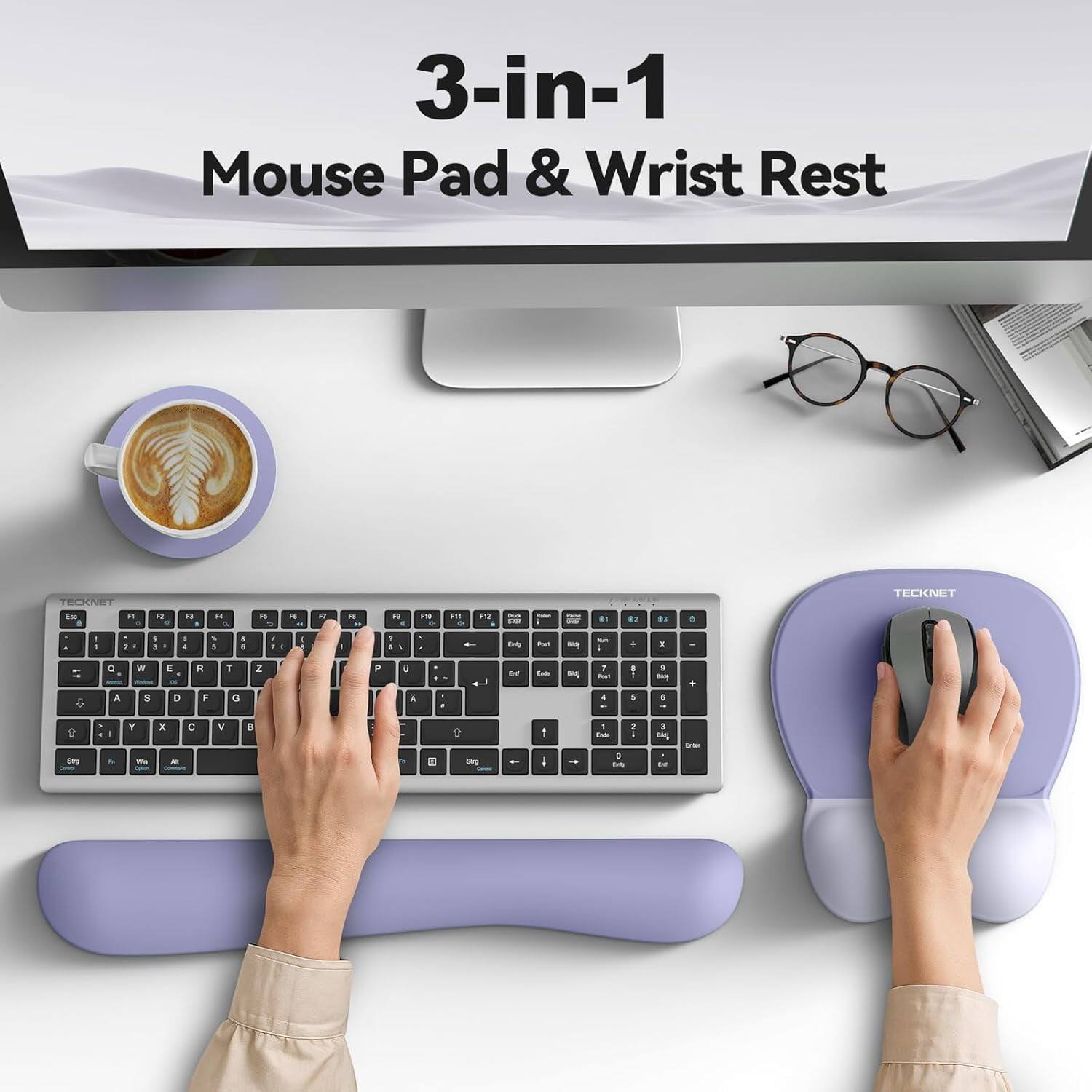 3-in-1 Mouse Pad & Wrist Rest

TECKNET

F1 F2 F3 F4 F5 F6 F7 F8 F9 F10 F11 F12

Q W E R T Y U I O P

A S D F G H J K L

Z X C V B N M

Shift

Ctrl

Alt

Space

Enter

Backspace

Delete

Pg Up

Pg Dn

End

Home

Insert

Delete

Grum PM

Checken THE

IT

12

83

0

&

I

2 1

I 3

-

I 4

% I

I

I

1 :

I

Drig

PAT

to

5

:

I

Q

W

E

R

i

2

P

i

,

End

Ende

me

7 PAT

1

9 No

-

0

A

S

D

F

G

A

I

I

1

9

Y TAM

X

C

V

B

Sing

-

1 i box 1 0 Enly

3 BY 64