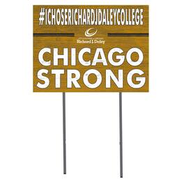 Jardine - Richard J Daley College Bulldogs 18'' x 24'' I Chose Lawn Sign - Yellow