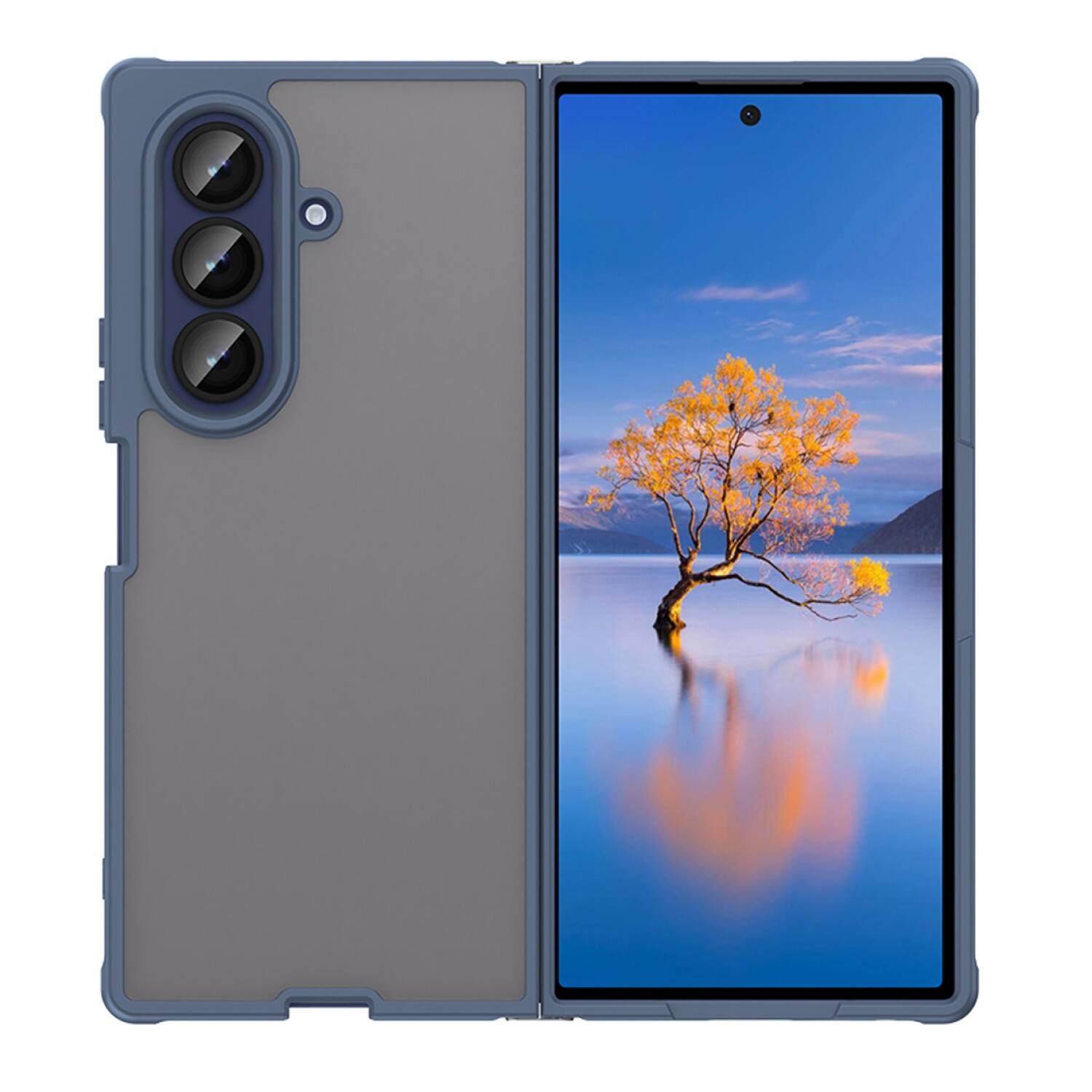 Front. Sahara - Venture Series Matte Case for Samsung Galaxy Z Fold7 - Night Sky Blue.