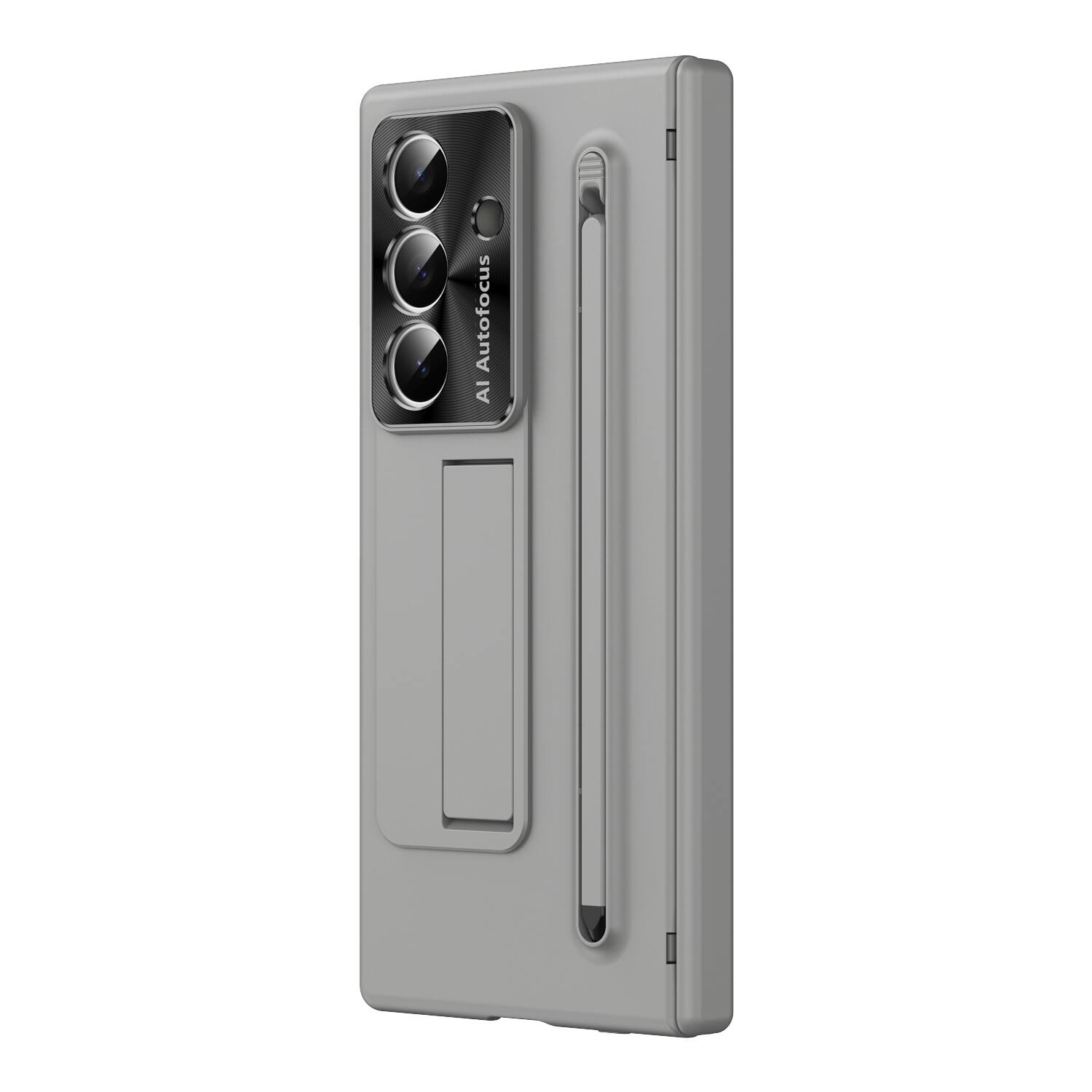 Alt View 6. Dteck - Fold Case For Samsung Galaxy Z Fold8 Ultra Built-in Screen Protector+Stylus, Shockproof Kickstand Hinge Protection Cover - Gray.