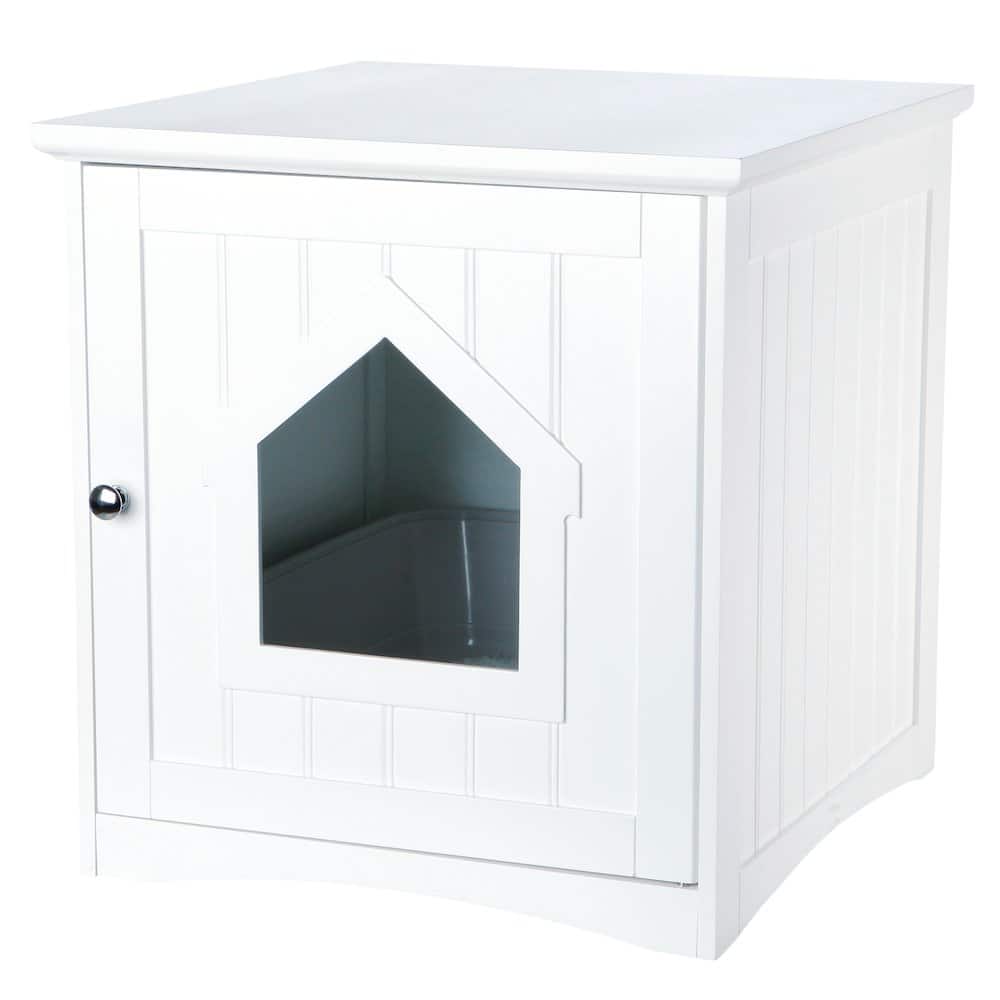 TRIXIE - Cat Litter Box Enclosure Hidden Litter Indoor Cat Furniture Pet Home - White