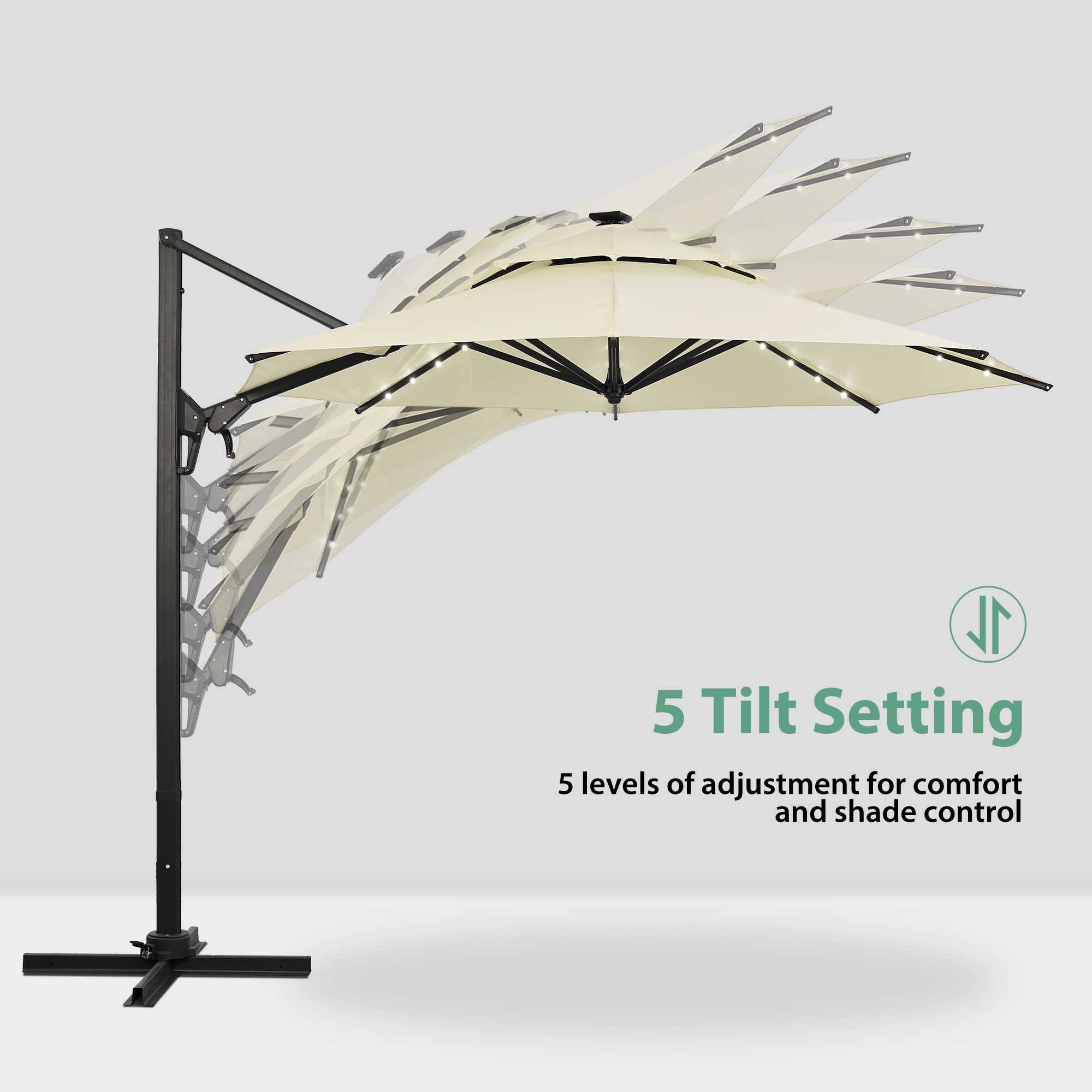5 Tilt Setting  
5 levels of adjustment for comfort and shade control