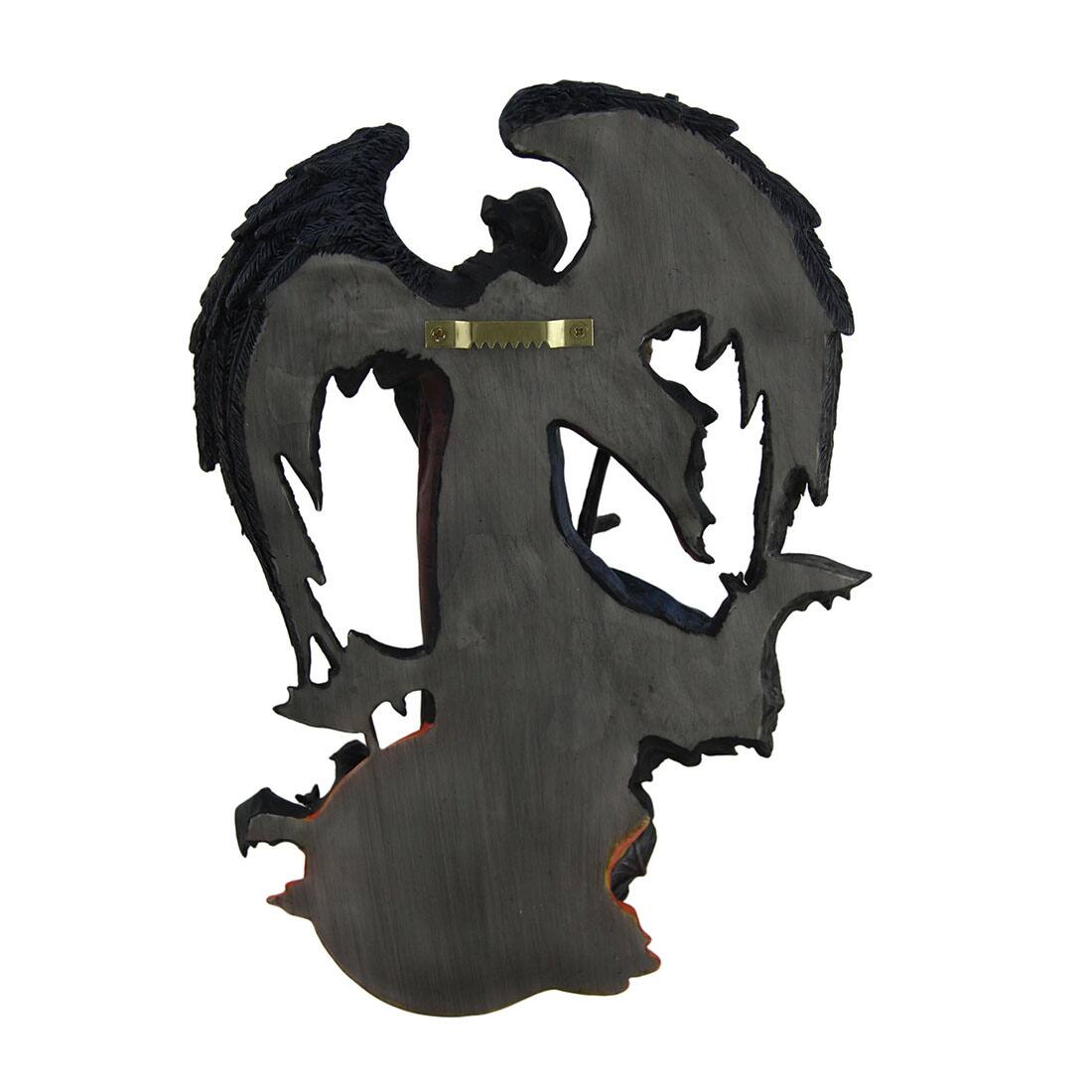 Alt View 2. Veronese Design - Reaper of the Night Highly Detailed Angel of Death Wall Sculpture - Black.