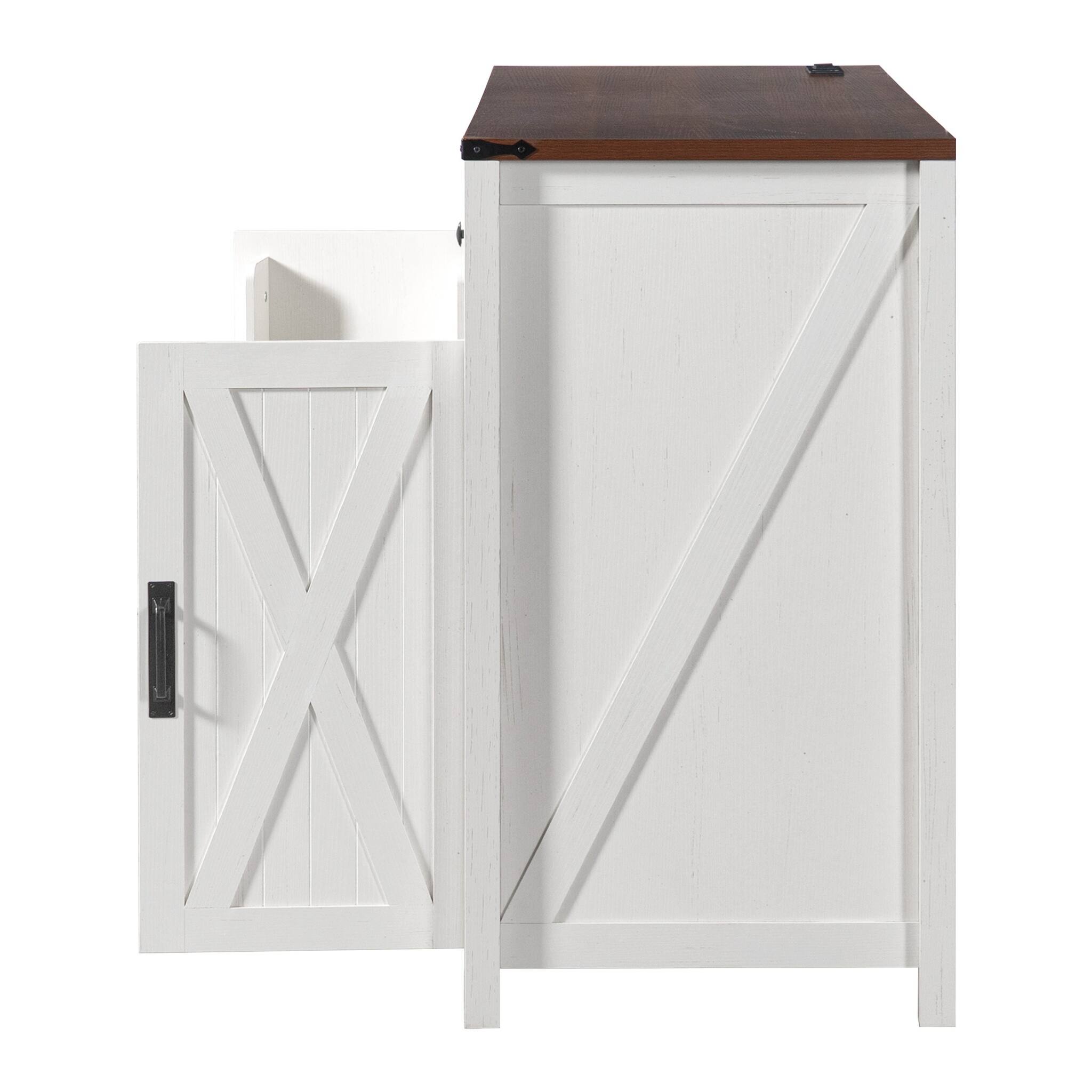 Alt View 1. Forest'nSky - 53.2" Fridge Cabinet Bar Cabinet with Power Outlet, 2 Doors and 2 Drawers in White - White.