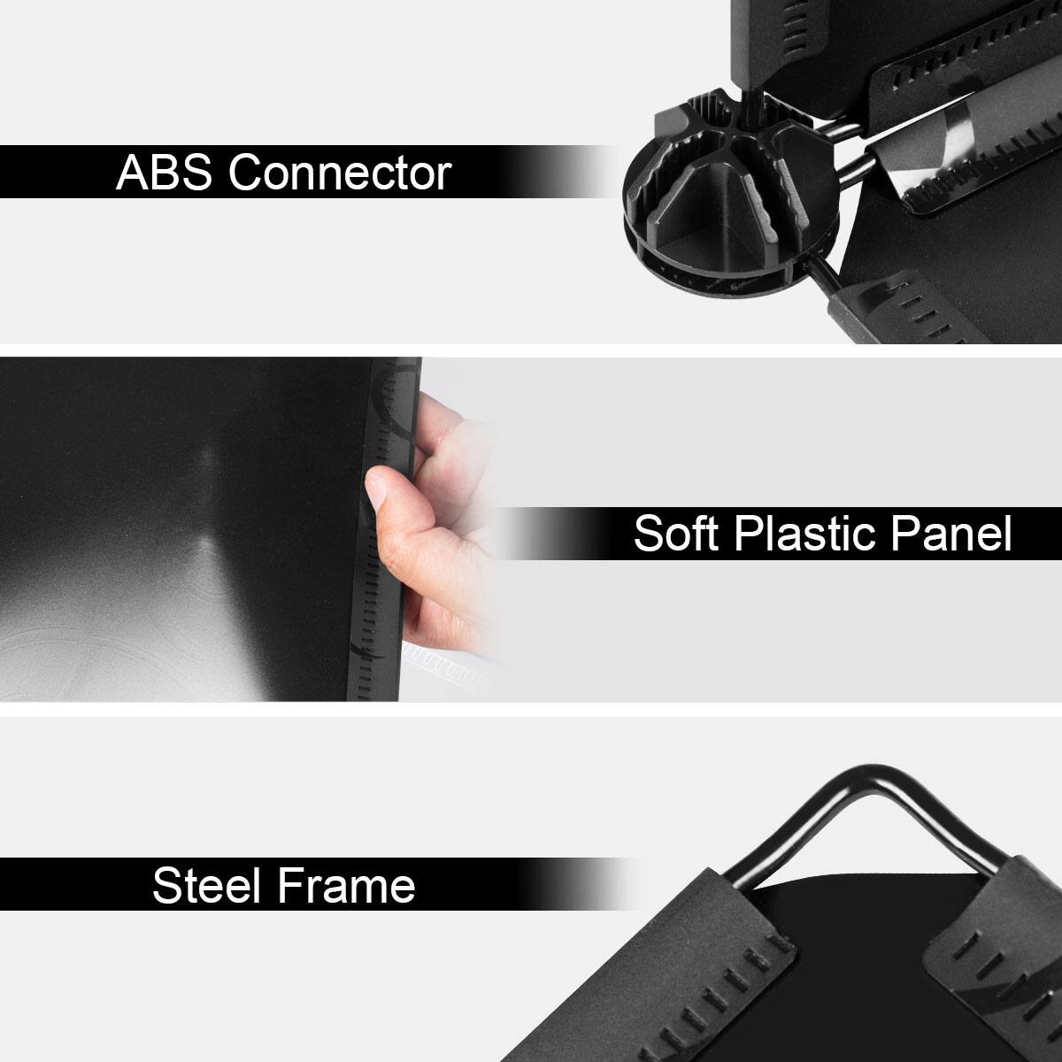 ABS Connector  
Soft Plastic Panel  
Steel Frame