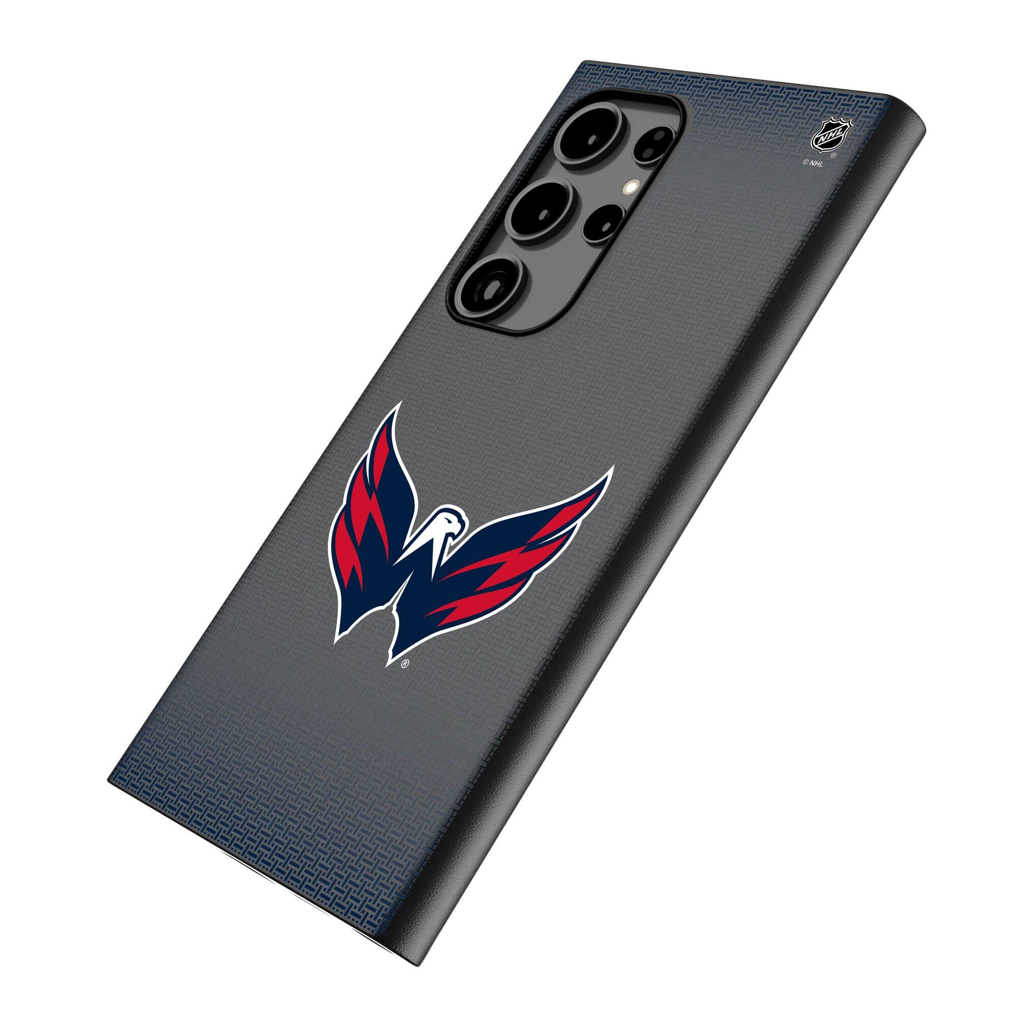 Alt View 1. Keyscaper - Washington Capitals Linen Galaxy Magnetic Bump Case - S24 - Black.