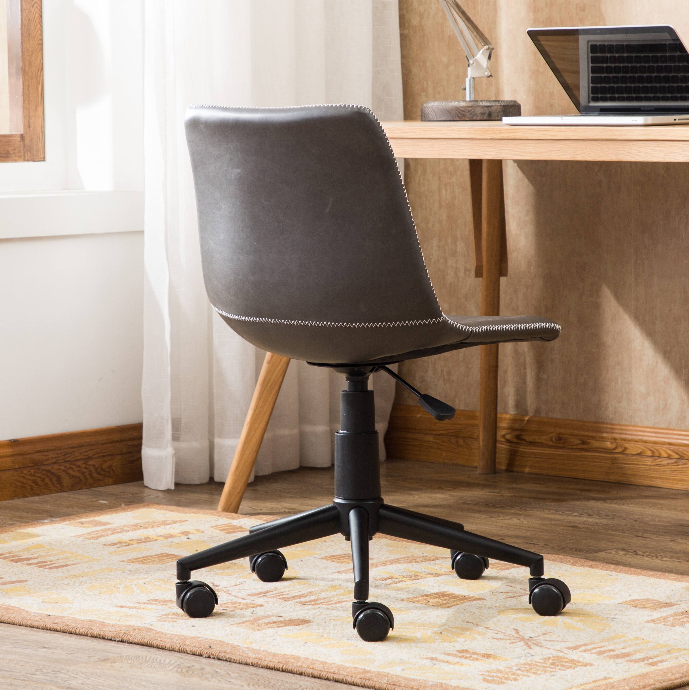 Alt View 4. Spaco - Spaco Faux Leather 360 Swivel Air Lift Office Chair, for Home Office - Gray.
