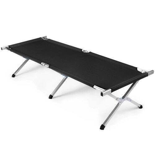 Front. Winado - 1PCS Portable Folding Camping Cot with Camp Bed, Sleeping Cots, Carry Bag for Outdoor Camping Sleeping Nap Beach Travel - Black.