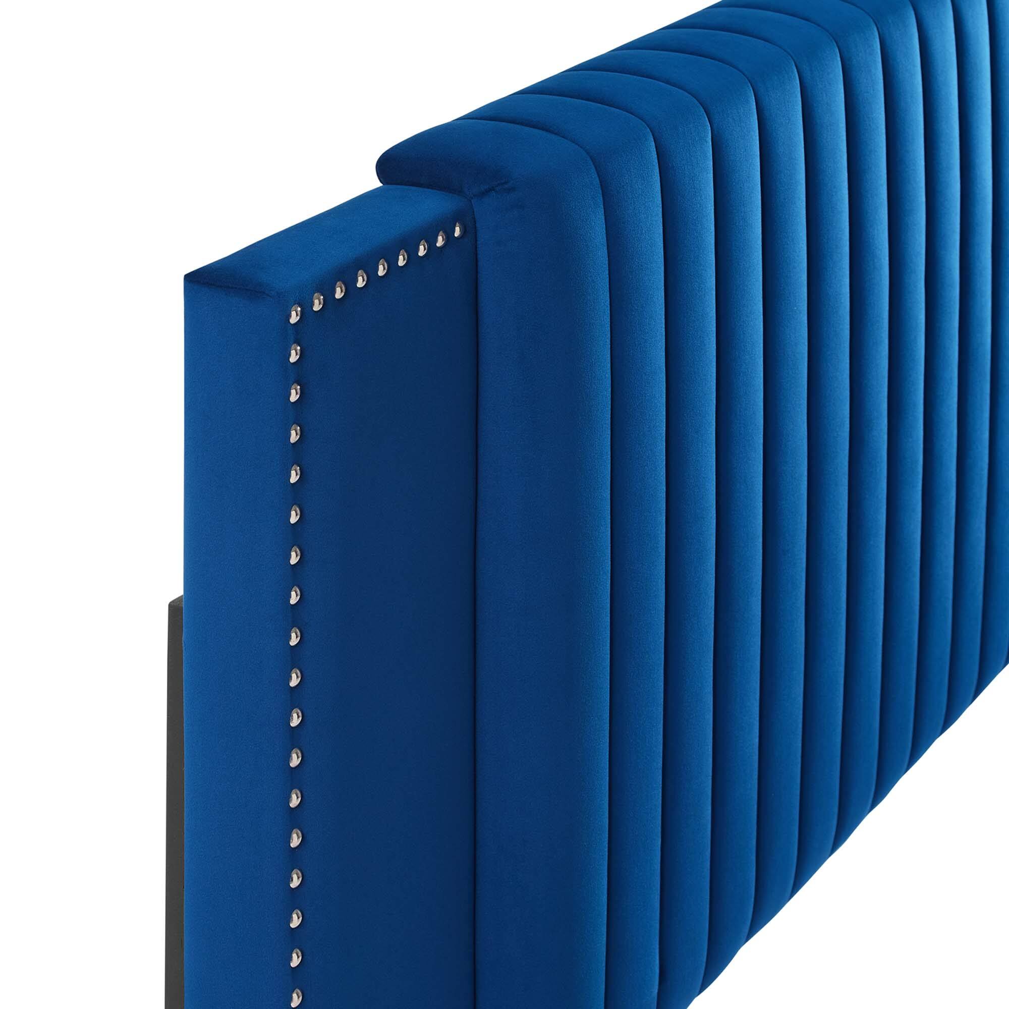 Alt View 1. Modway - Felicity Channel Tufted Performance Velvet King/California King Headboard by Modway - Navy.