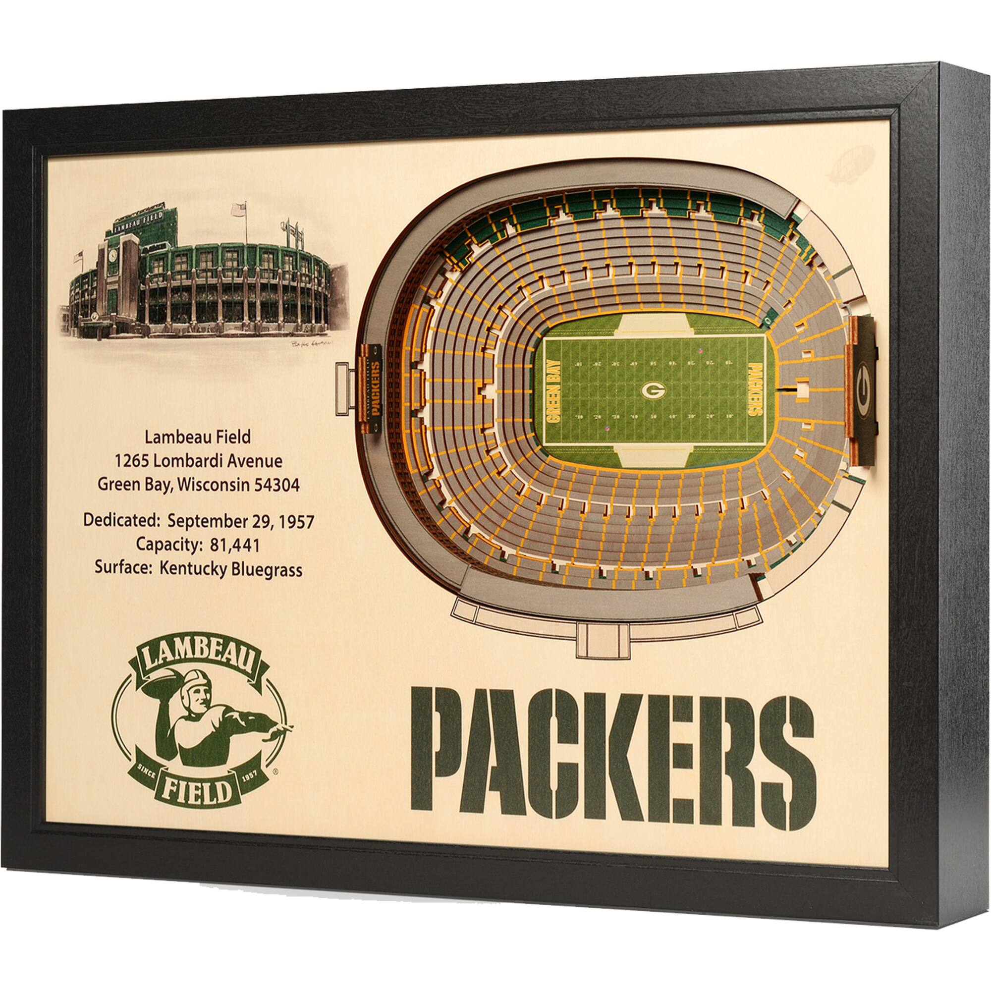 Green Bay Packers Lambeau Field 25.5" x 19.5" Stadium Views Wall Art