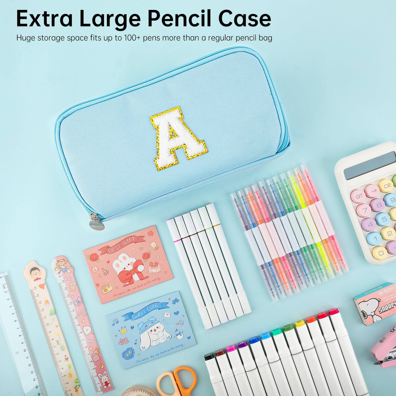 Extra Large Pencil Case  
Huge storage space fits up to 100+ pens more than a regular pencil bag  

BEST GIFT  
Remember the best gift is to be happy  

SWEET LIFE  
Remember the sweetest life is to be happy  

SNOOPY
