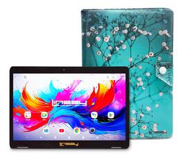 LINSAY - 10.1"Octa Core 256GB Storage Android 15 Tablet with Flowers Marble Case - Green