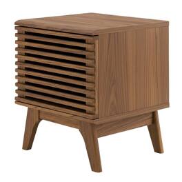 FurniFact - Wood Vinyl Record Display Stand, Compact Design, Durable Construction - Brown