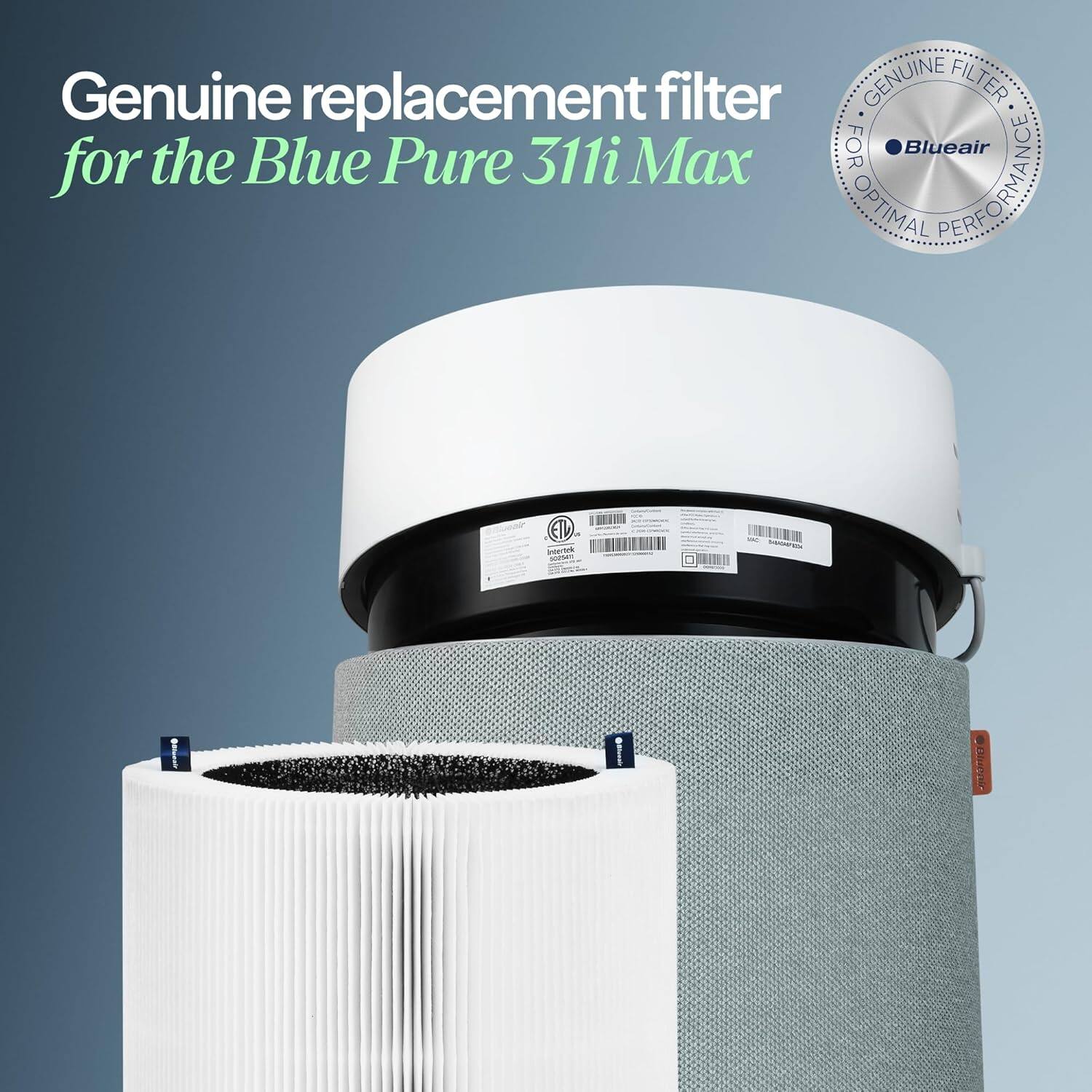 Genuine replacement filter for the Blue Pure 311i Max