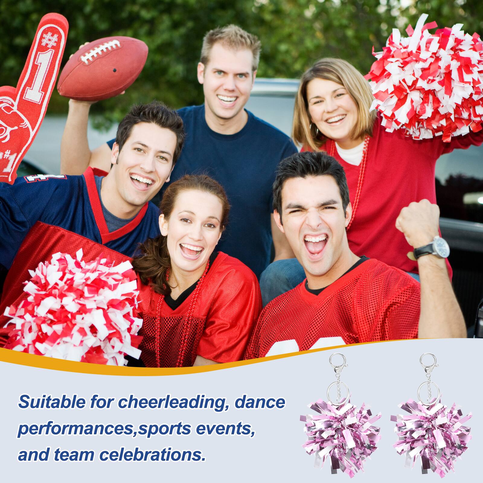 Suitable for cheerleading, dance performances, sports events, and team celebrations.
