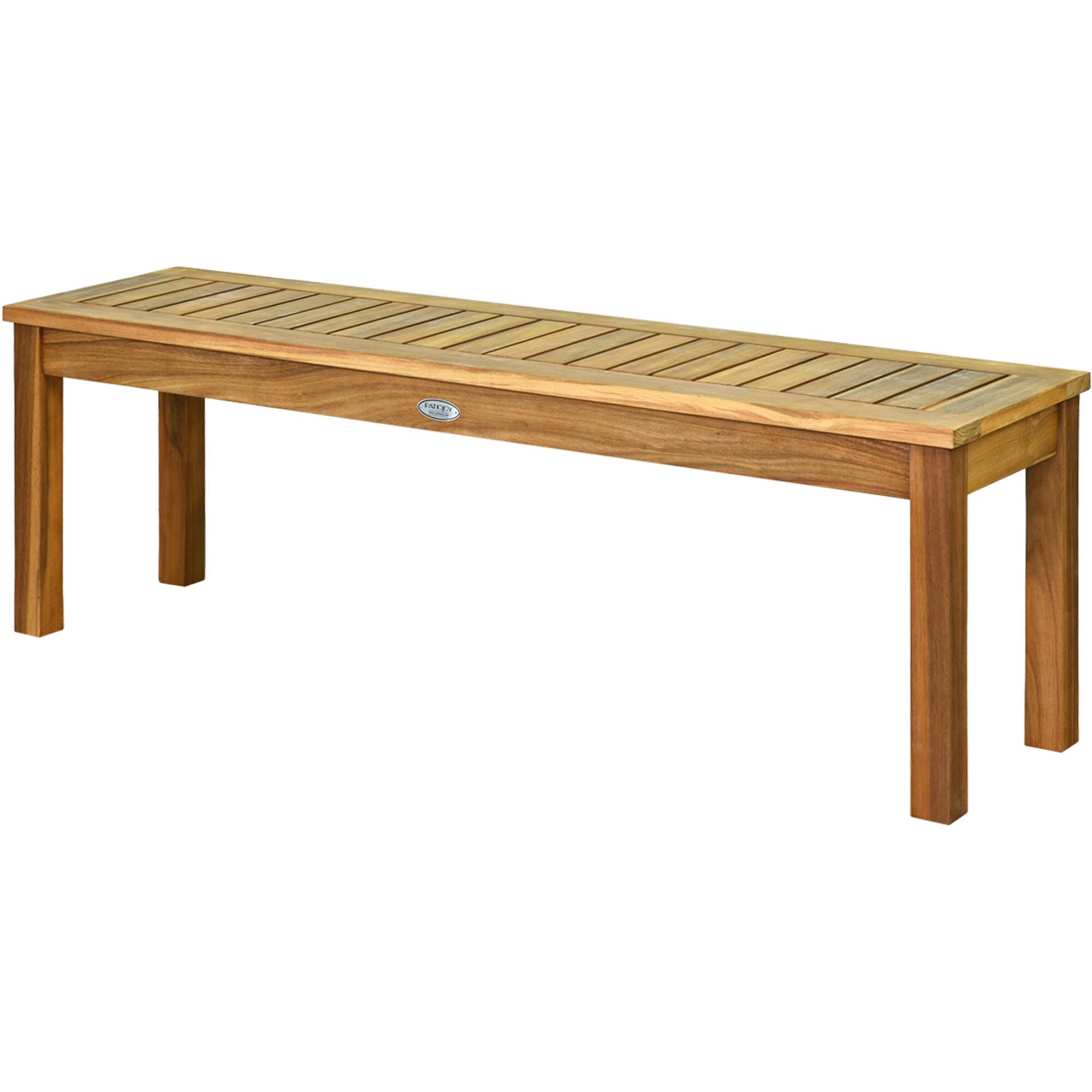 Alt View 5. Gymax - Gymax Set of 2 Acacia Wood Bench Dining Bench Patio Garden w/ Slatted Seat Indonesia Teak - Teak.