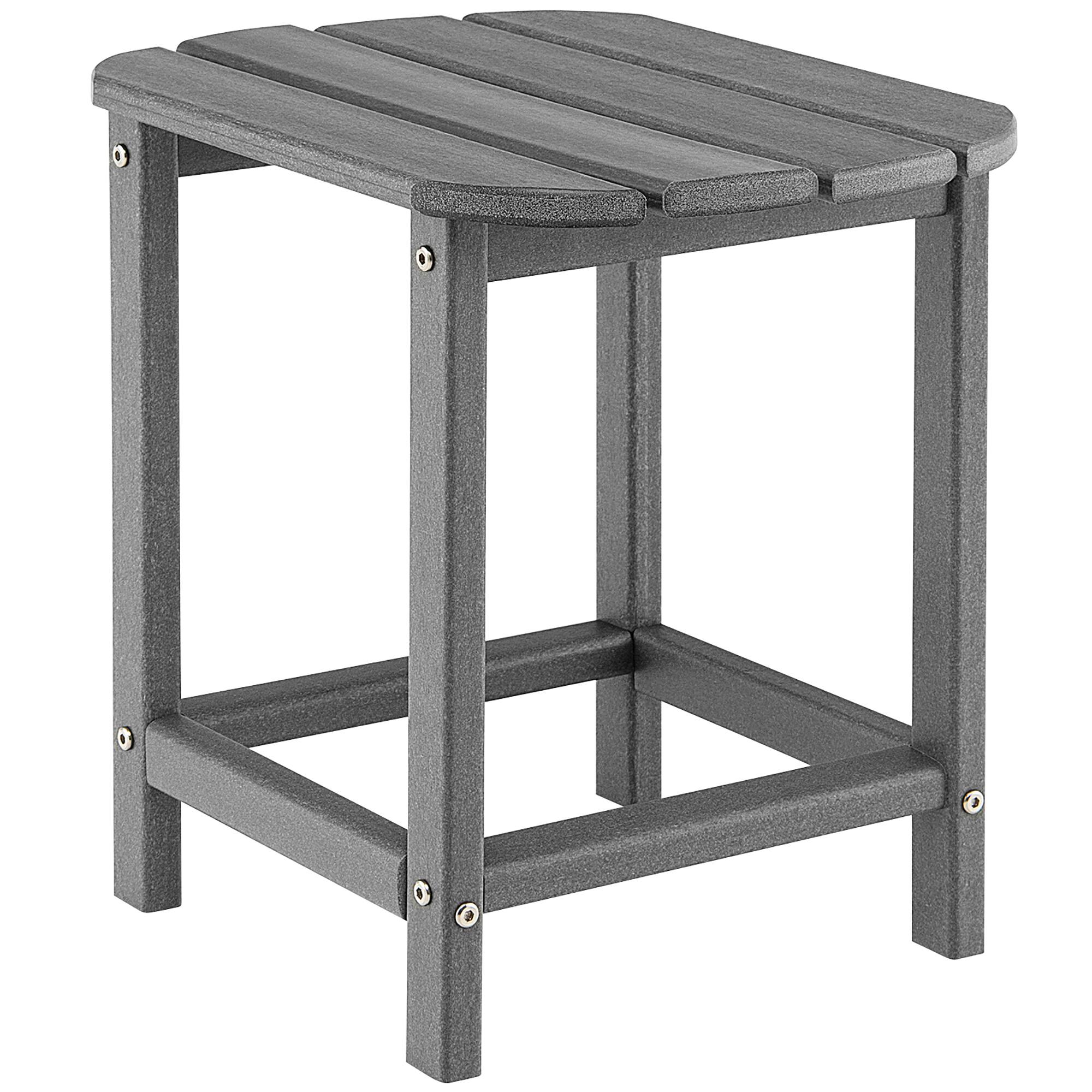 Angle. Costway - 18" Patio Adirondack Side Table Weather Resistant HDPE Garden - Gray.