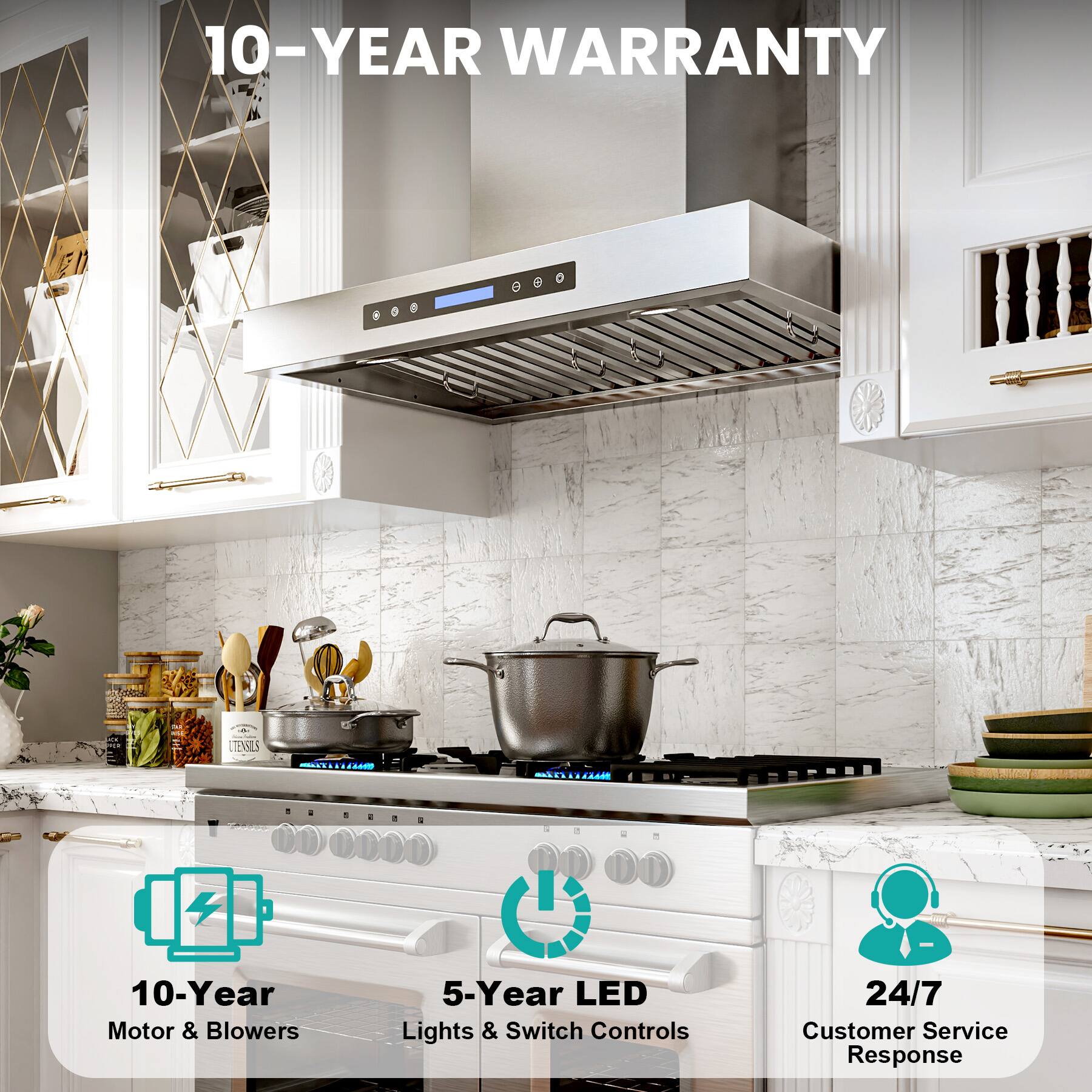 10-YEAR WARRANTY

10-Year Motor & Blowers  
5-Year LED Lights & Switch Controls  
24/7 Customer Service Response