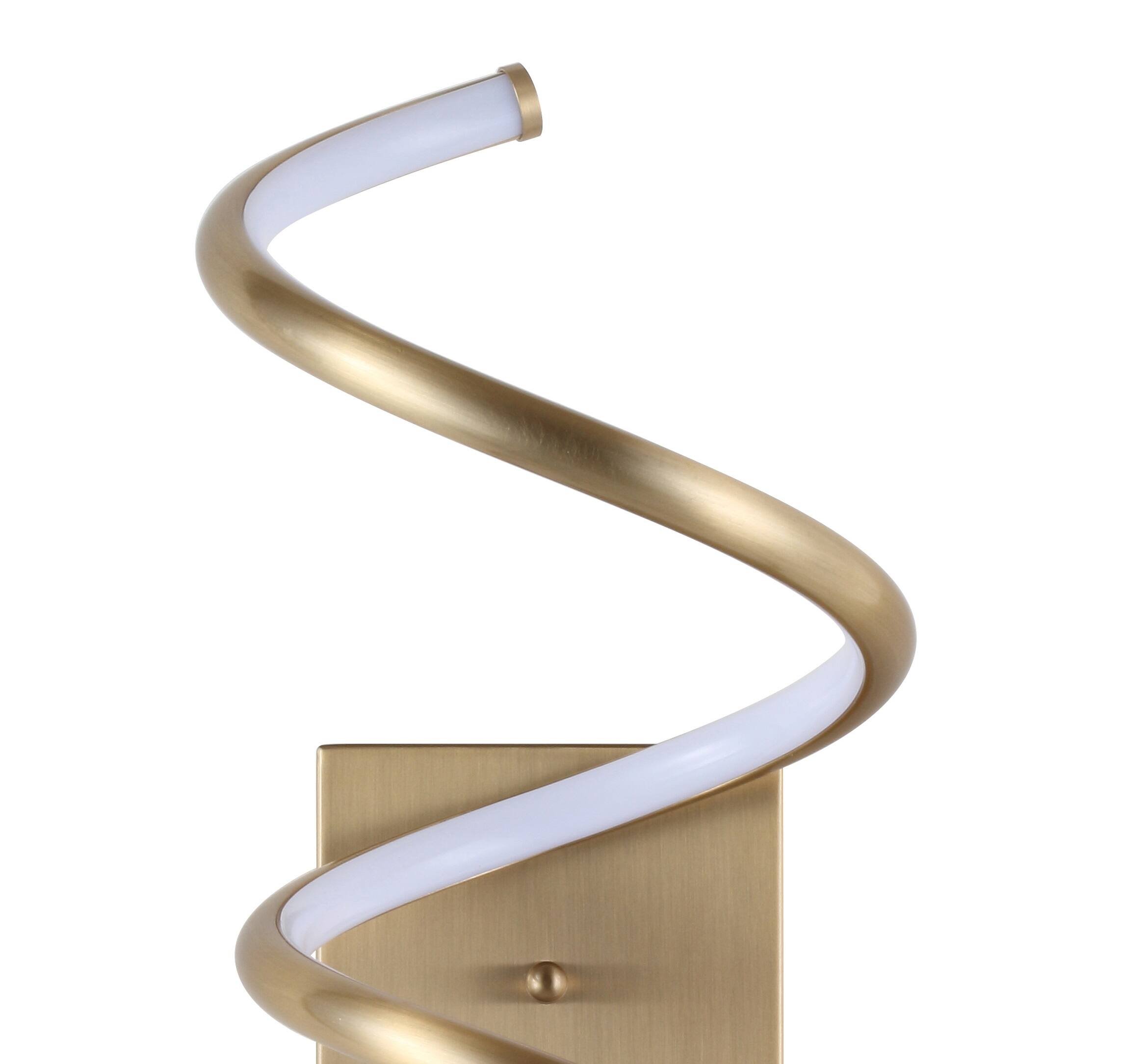 Alt View 4. Jonathan Y - Scribble 7" Modern Metal Integrated LED Vanity Light Sconce, Gold - Gold.