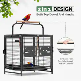 Winado - 25in Small Parakeet Wire Bird Cage Portable for Finches Canaries Hanging Travel Bird House