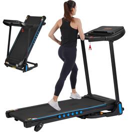 Akoasm - 3.0 HP Auto-Folding Incline Treadmill for Running Walking, 350 lbs Capacity with Type C & USB Charge, Bluetooth Speaker - Black