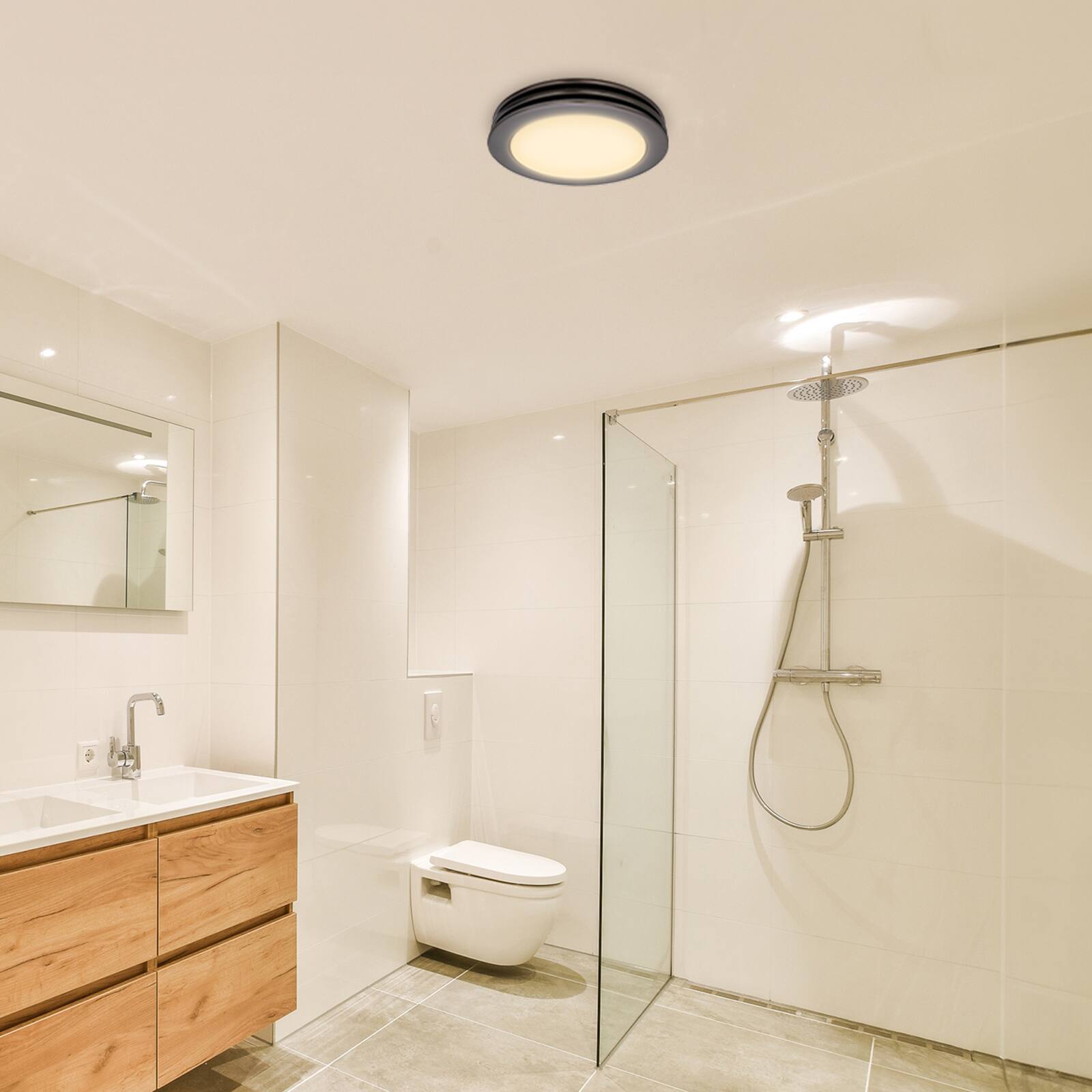 Alt View 5. Akicon - Bathroom Exhaust Fan Light, 80 CFM 2 Sones, 15 Watt Dimmable 3000K/4000K/5500K 3CCT LED Light Oil Rubbed Bronze - Oil Rubbed Bronze.