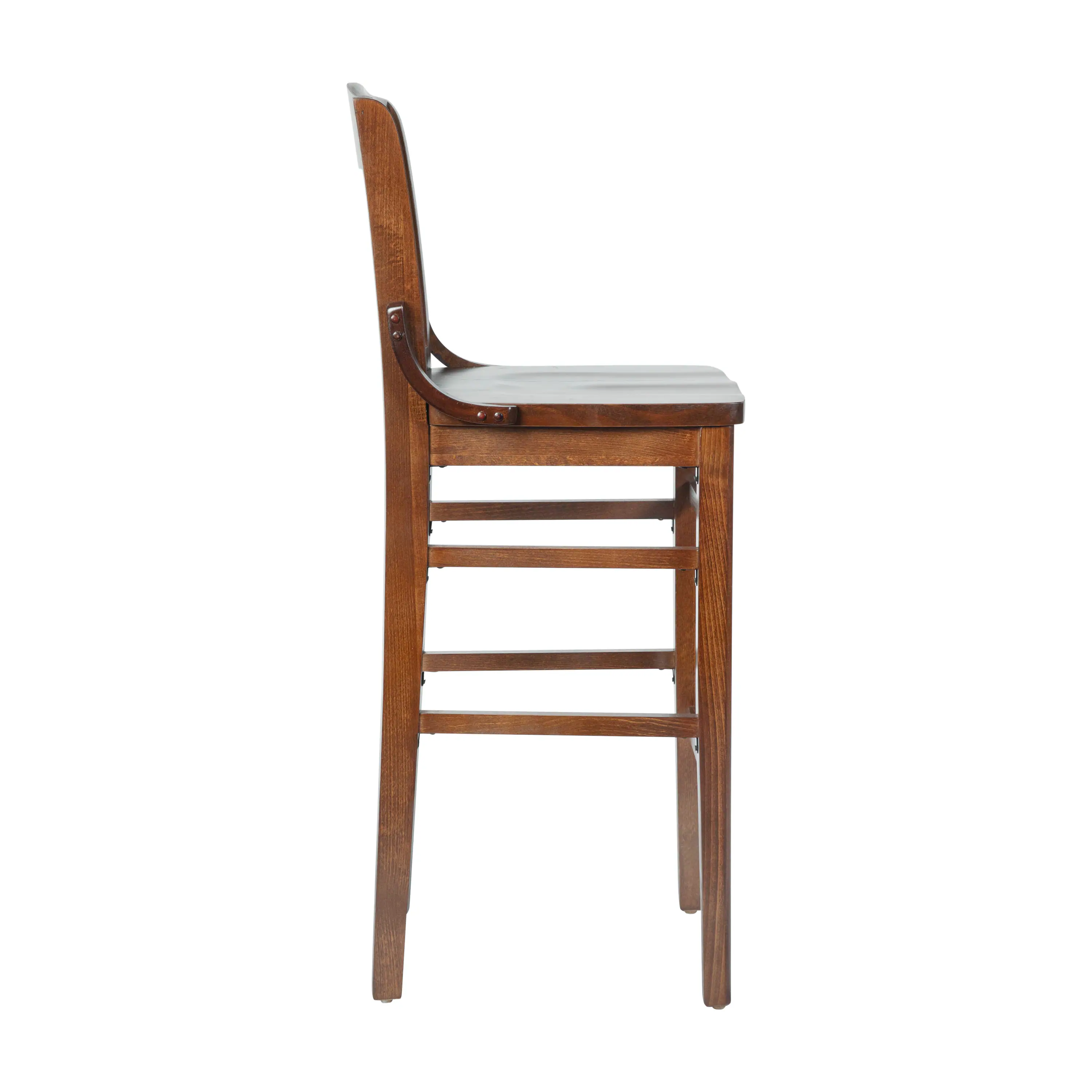 Alt View 7. Emma + Oliver - School House Back Wooden Restaurant Dining Barstool - Walnut.