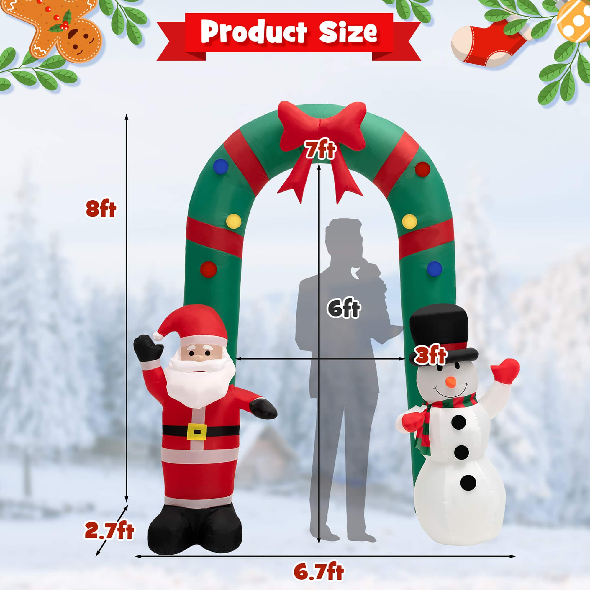 Product Size: 7ft, 8ft, 6ft, 3ft, 2.7ft, 6.7ft