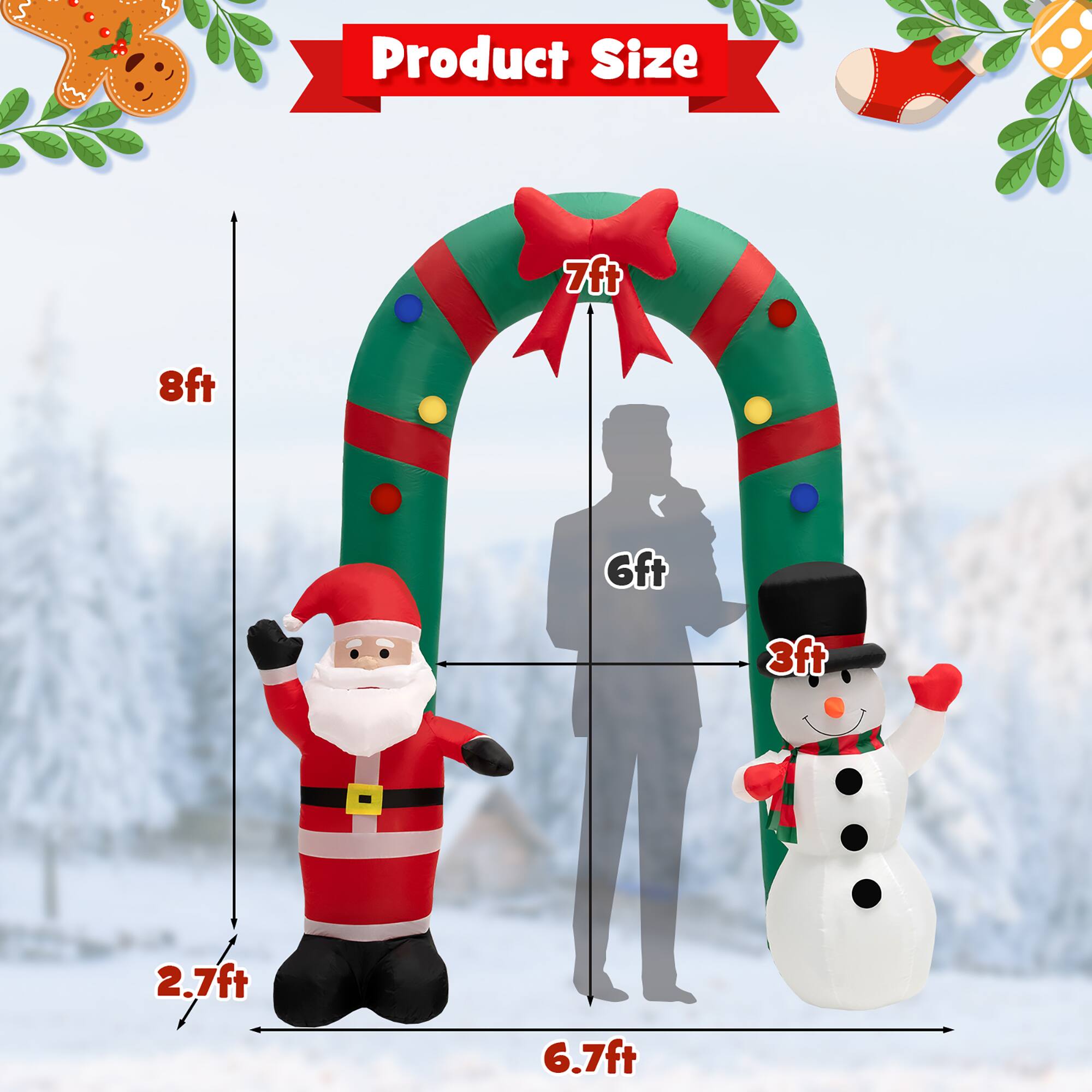 Product Size: 7ft, 8ft, 6ft, 3ft, 2.7ft, 6.7ft