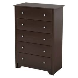 Hivvago - 5-Drawer Bedroom Chest of Drawers - Dark Brown