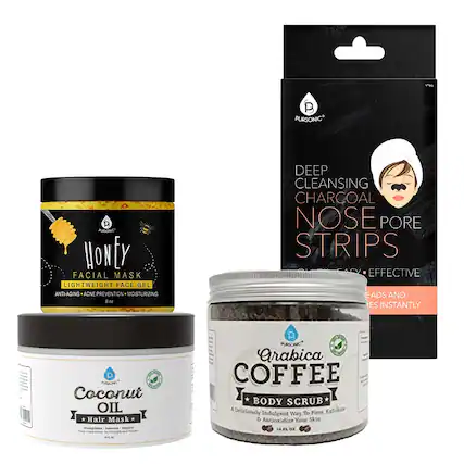 PURSONIC
HONEY FACIAL MASK
LIGHTWEIGHT FACE GEL
ANTI-AGING • ACNE PREVENTION • MOISTURIZING
8 oz
PURSONIC
Coconut Oil Hair Mask
Nourishes • Repairs • Strengthens
Deep Conditioner for Strong and Healthy Hair
9 FL OZ
PURSONIC
Arabica COFFEE BODY SCRUB
A Deliciously Indulgent Way To Firm & Exfoliate & Antioxidize Your Skin
14 FL OZ
PURSONIC
DEEP CLEANSING CHARCOAL NOSE PORE STRIPS
EASY • EFFECTIVE
HEADS AND ACNE INSTANTLY