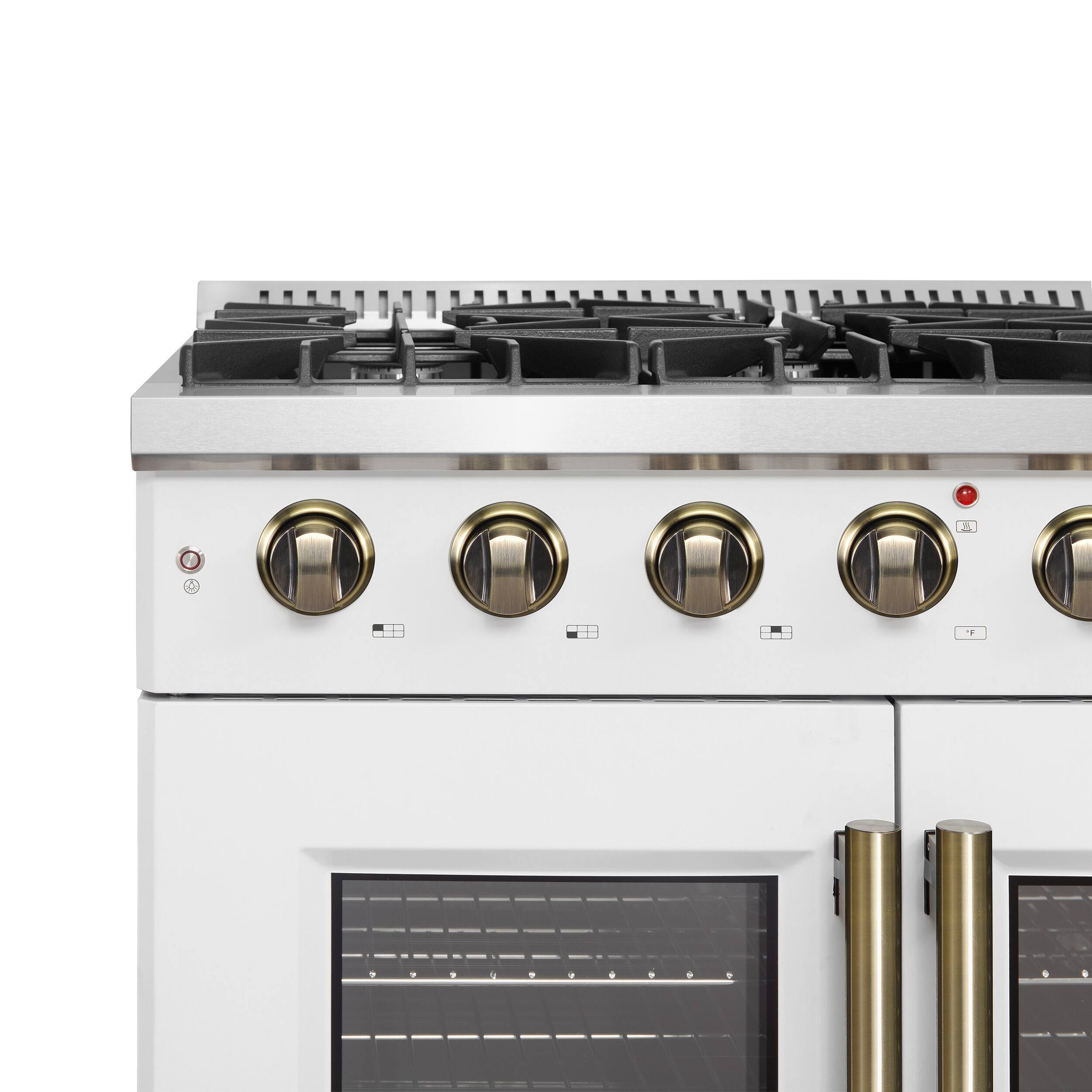 Alt View 10. Forno Appliances - Galiano 5.36 Cu. Ft. Freestanding Gas Convection Range with French Door Design - White.