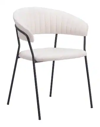 Front. Hivvago - Josephine Dining Chair (Set of 2) Cream - Cream.